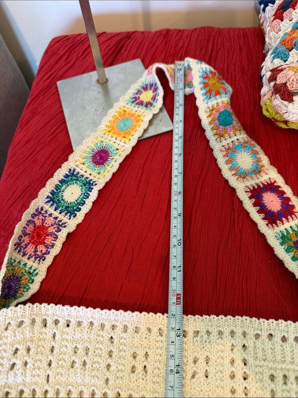 Altar’s state and Handmade 2 Crochet White Tote Bag with Colorful Strap - Picture 8 of 15